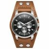 Seizmont Iphios | Montre Chronographe Noire Et Brune En Acier Inoxydable Avec Bracelet Manchette En Cuir 2 Seizmont Iphios | Montre Chronographe Noire Et Brune En Acier Inoxydable Avec Bracelet Manchette En Cuir -Montres bracelet Soldes 1 1ipsos