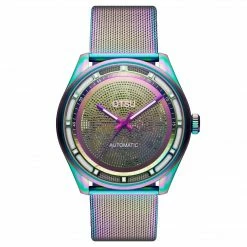 Otsu Calin | Montre Squelette Automatique Transparente Arc-en-ciel
