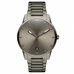 Seizmont Yves | Montre Monochrome En Acier Inoxydable Gris Foncé