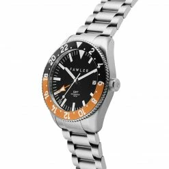 Fawler Métier | Montre GMT En Acier Inoxydable Orange -Montres bracelet Soldes 1 2gmtsaat
