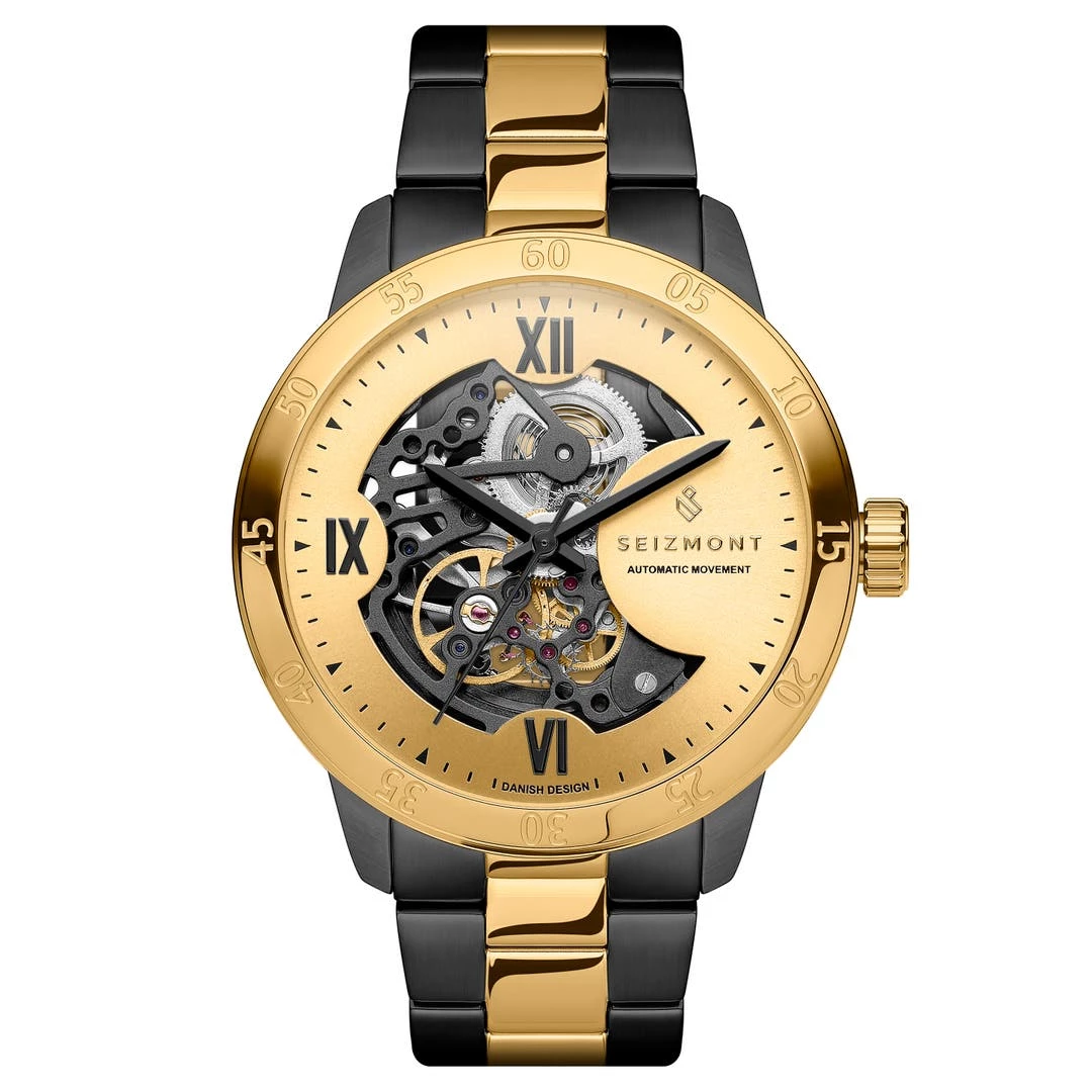 Seizmont Dante II | Montre Squelette Couleur Noir Et Or 3 Seizmont Dante II | Montre Squelette Couleur Noir Et Or