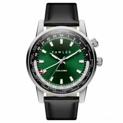 Fawler Gentium | Montre GMT à Heure Universelle En Acier Inoxydable Vert