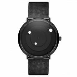 Seizmont Instant | Montre Minimaliste Noire Et Blanche Avec Bracelet En Maille Milanaise