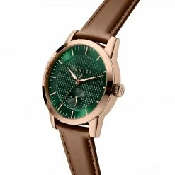 Fawler Dayton | Montre En Acier Inoxydable Couleur Or Rose Avec Cadran Vert Texturé -Montres bracelet Soldes 2 2dajton
