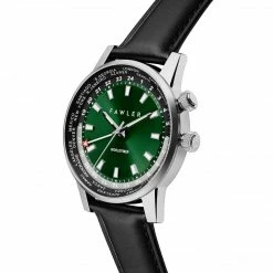 Fawler Gentium | Montre GMT à Heure Universelle En Acier Inoxydable Vert -Montres bracelet Soldes 2 2dzent