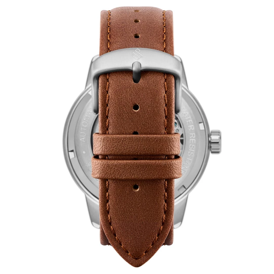 Seizmont Dante II | Montre Squelette En Acier Inoxydable Argenté Et Bleu Avec Bracelet En Cuir 6 Seizmont Dante II | Montre Squelette En Acier Inoxydable Argenté Et Bleu Avec Bracelet En Cuir – Image 4