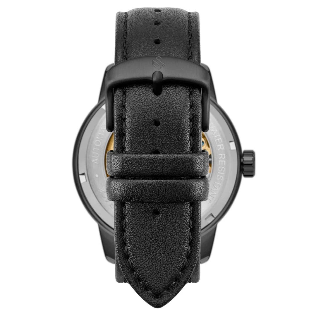 Seizmont Dante II | Montre Squelette En Acier Inoxydable Couleur Noir Et Or Avec Bracelet En Cuir 6 Seizmont Dante II | Montre Squelette En Acier Inoxydable Couleur Noir Et Or Avec Bracelet En Cuir – Image 4