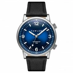 Fawler Acero | Montre De Plongée Bleue En Acier Inoxydable Argenté