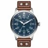 Fawler Apollo | Montre Aviateur En Acier Inoxydable Couleur Bleu Et Argent