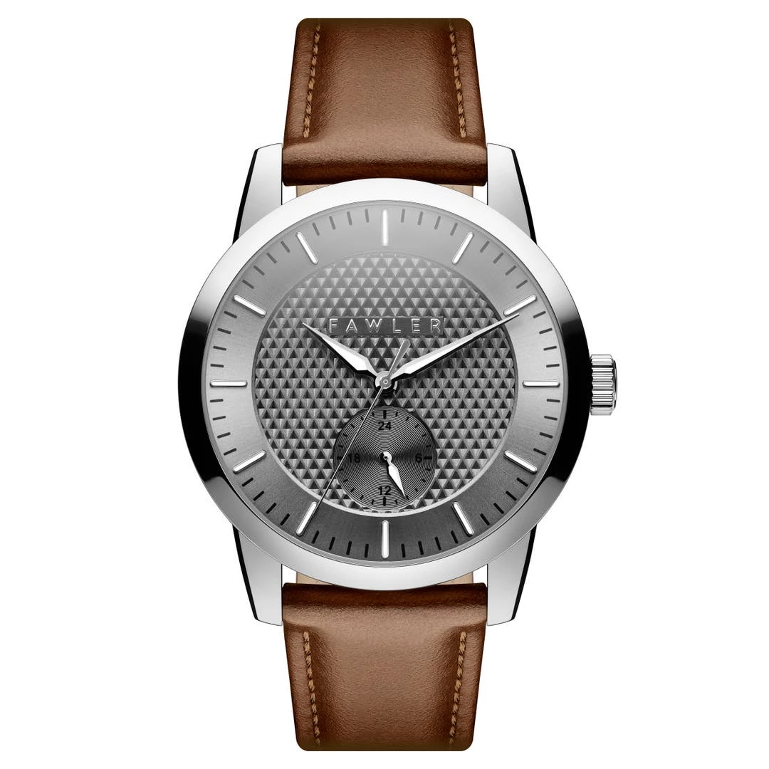 Fawler Dayton | Dayton | Montre En Acier Inoxydable Argenté Avec Cadran Gris Texturé 3 Fawler Dayton | Dayton | Montre En Acier Inoxydable Argenté Avec Cadran Gris Texturé