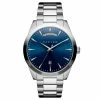 Fawler Eric | Montre En Acier Inoxydable Bleu Et Argent Avec Affichage Du Jour Et De La Date -Montres bracelet Soldes 3 1ef