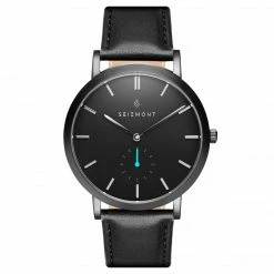 Seizmont Montre Minimaliste Aether Iusef Noire Et Bleue