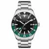 Fawler Métier | Montre GMT En Acier Inoxydable Vert -Montres bracelet Soldes 3 1gmtsaat