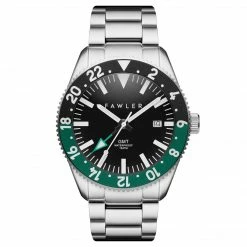 Fawler Métier | Montre GMT En Acier Inoxydable Vert