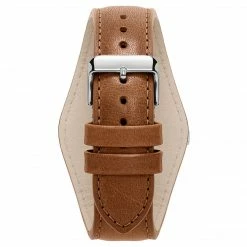 Seizmont Iphios | Montre Chronographe Blanche Et Brune En Acier Inoxydable Avec Bracelet Manchette En Cuir -Montres bracelet Soldes 3 3ipsos