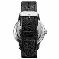 Bohemian Revolt Mirage | Montre En Acier Inoxydable Argenté Avec Cadran Noir Et Bracelet En Cuir -Montres bracelet Soldes 3 4miraz