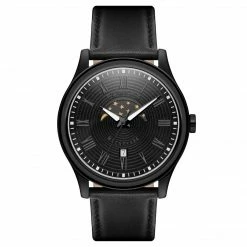 Fawler Imperator | Montre à Phases De Lune En Acier Inoxydable Noir