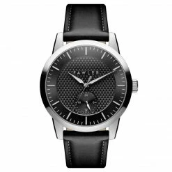 Fawler Dayton | Montre En Acier Inoxydable Argenté Avec Cadran Noir Texturé