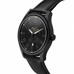 Fawler Imperator | Montre à Phases De Lune En Acier Inoxydable Noir -Montres bracelet Soldes 4 2carr