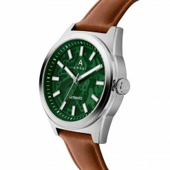 Arkai Caron | Montre Squelette Automatique En Acier Inoxydable Vert Et Argenté -Montres bracelet Soldes 4 2karonver2