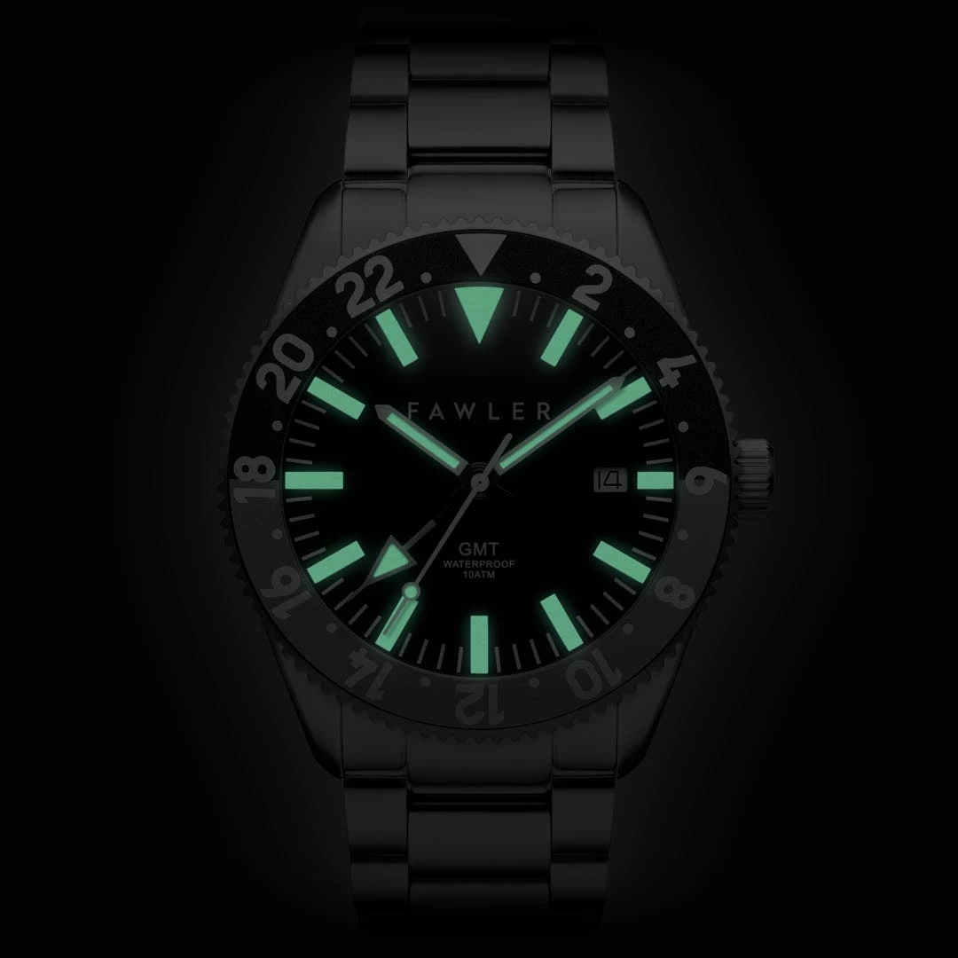 Fawler Métier | Montre GMT En Acier Inoxydable Gris 4 Fawler Métier | Montre GMT En Acier Inoxydable Gris – Image 2