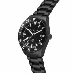 Fawler Métier | Montre GMT En Acier Inoxydable Noir - Série Limitée -Montres bracelet Soldes 5 2gmtsaat