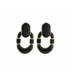 Boucles D’oreilles Diamond Noir, Marque Barong Barong | Bijoux Totem