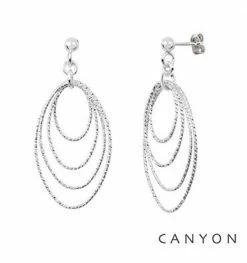 Boucles D'oreilles 4 Ovales CANYON En Argent-E-Shop Bijoux-totem.fr