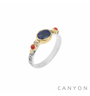 Bague Argent & Lapis Lazuli, Marque Canyon France | Bijoux Totem 3 Bague Argent & Lapis Lazuli, Marque Canyon France | Bijoux Totem