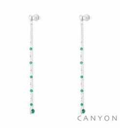 Boucles D'oreilles Onyx Vert, Marque Canyon France | Bijoux Totem