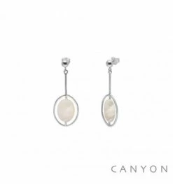 Boucles D'oreilles Nacre Blanche, Marque Canyon France | Bijoux Totem