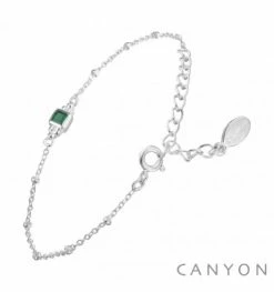 Bracelet Chainette & Onyx Vert, Marque Canyon France | Bijoux Totem