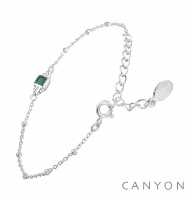 Bracelet Chainette & Onyx Vert, Marque Canyon France | Bijoux Totem 3 Bracelet Chainette & Onyx Vert, Marque Canyon France | Bijoux Totem