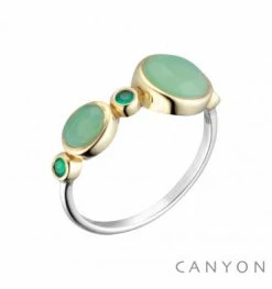 Bague Onyx Vert & Argent, Marque Canyon France | Bijoux Totem