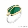 Bague Onyx Vert & Argent, Marque Canyon France | Bijoux Totem -Montres bracelet Soldes canyon france bague 37