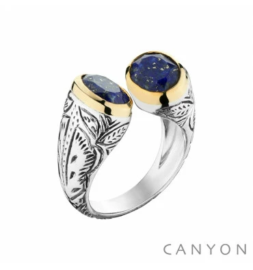 Bague Lapis & Argent, Marque Canyon France | Bijoux Totem 3 Bague Lapis & Argent, Marque Canyon France | Bijoux Totem