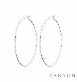 Boucles D'oreilles Créoles Argent, Marque Canyon France | Bijoux Totem