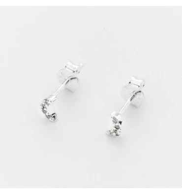Boucles D'oreilles Lune En Argent, Marque Canyon France | Bijoux Totem 3 Boucles D'oreilles Lune En Argent, Marque Canyon France | Bijoux Totem