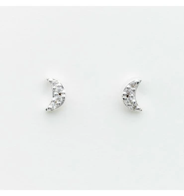 Boucles D'oreilles Lune En Argent, Marque Canyon France | Bijoux Totem 4 Boucles D'oreilles Lune En Argent, Marque Canyon France | Bijoux Totem – Image 2