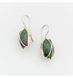 Dormeuses Argent Rubis Zoisite, Marque Canyon France | Bijoux Totem
