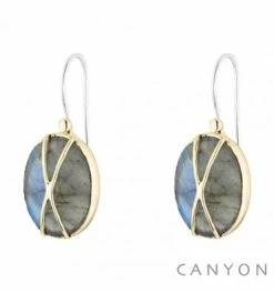 Dormeuses Argent Labradorite, Marque Canyon France | Bijoux Totem