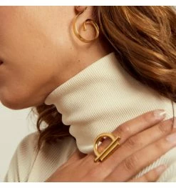 Bague étrier Plaquée Or Camélia, Marque CXC | Bijoux Totem -Montres bracelet Soldes cxc bague camelia 3