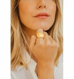 Bague Plaquée Or Eucalyptus, Marque CXC | Bijoux Totem -Montres bracelet Soldes cxc bague eucalyptus 1