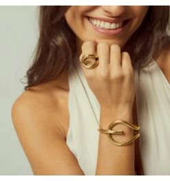 Bague Plaquée Or Laurel, Marque CXC | Bijoux Totem -Montres bracelet Soldes cxc bague laurel 2