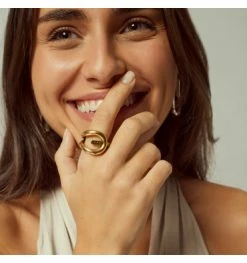 Bague Plaquée Or Laurel, Marque CXC | Bijoux Totem