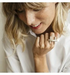 Bague H Plaquée Argent Mistral, Marque CXC | Bijoux Totem -Montres bracelet Soldes cxc bague mistral 6