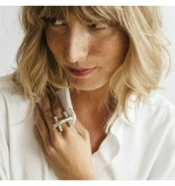 Bague H Plaquée Argent Mistral, Marque CXC | Bijoux Totem -Montres bracelet Soldes cxc bague mistral 7