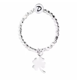 Bague élastiquée Trèfle, Marque Doriane Bijoux | Bijoux Totem