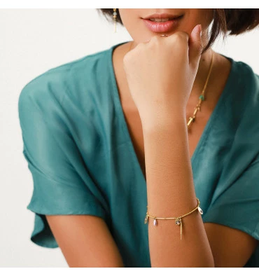 Bracelet Extensible Tubes Ella, Marque Franck Herval | Bijoux Totem. 4 Bracelet Extensible Tubes Ella, Marque Franck Herval | Bijoux Totem. – Image 2