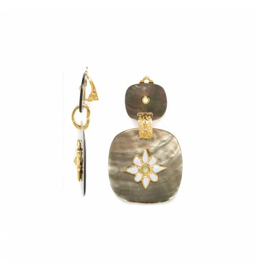 Clips Alexa En Nacre Noire, Marque Franck Herval | Bijoux Totem 5 Clips Alexa En Nacre Noire, Marque Franck Herval | Bijoux Totem – Image 3